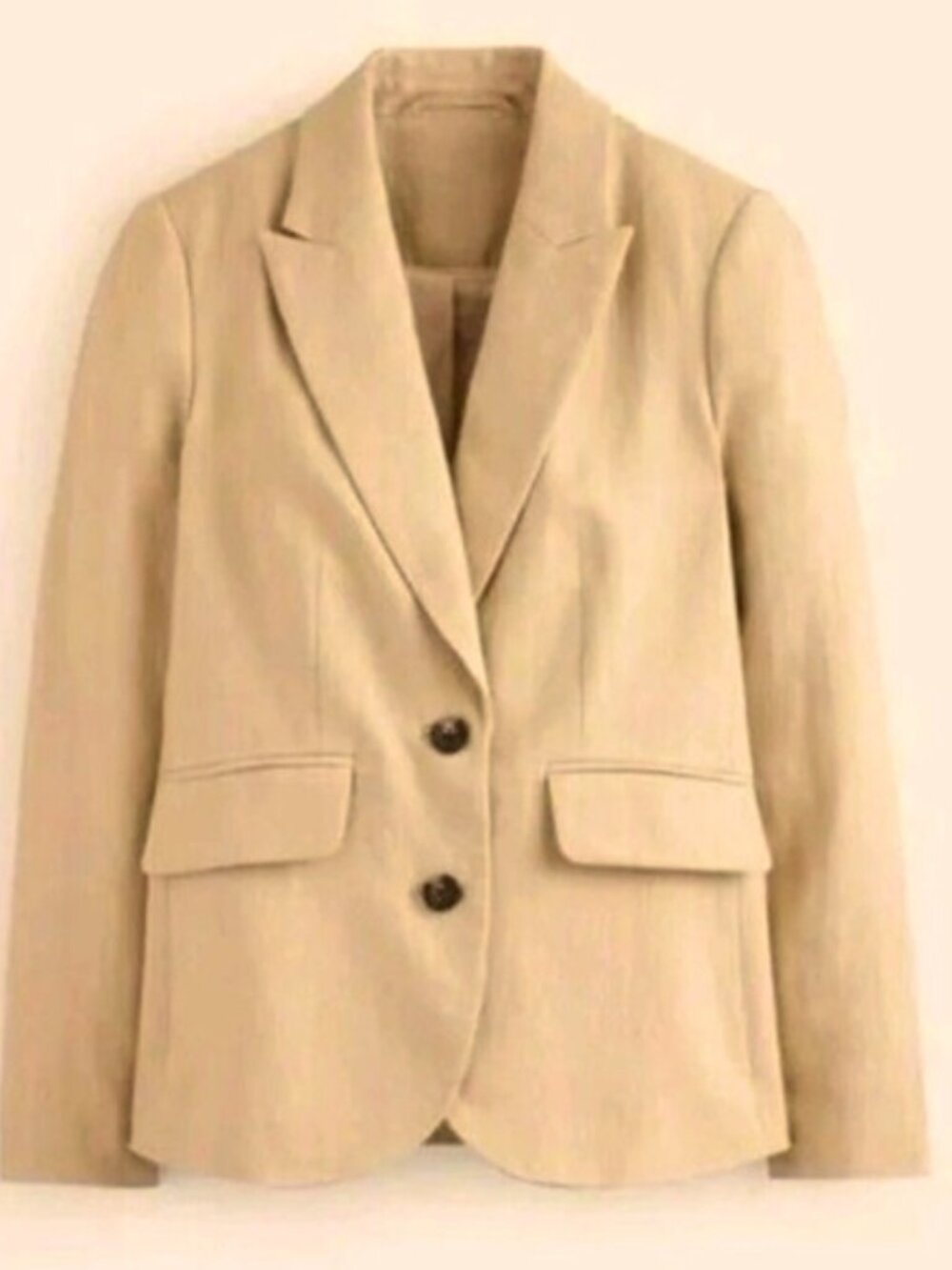 Boden Marylebone Linen Blazer, Tan, Size 16-18R, Worn once, if at all - Picture 2 of 5